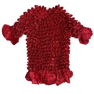 Red Popcorn Short Sleeve Blouse Small
